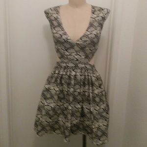 Xtaren Cocktail Snake Geometric Cutout Dress SZ S